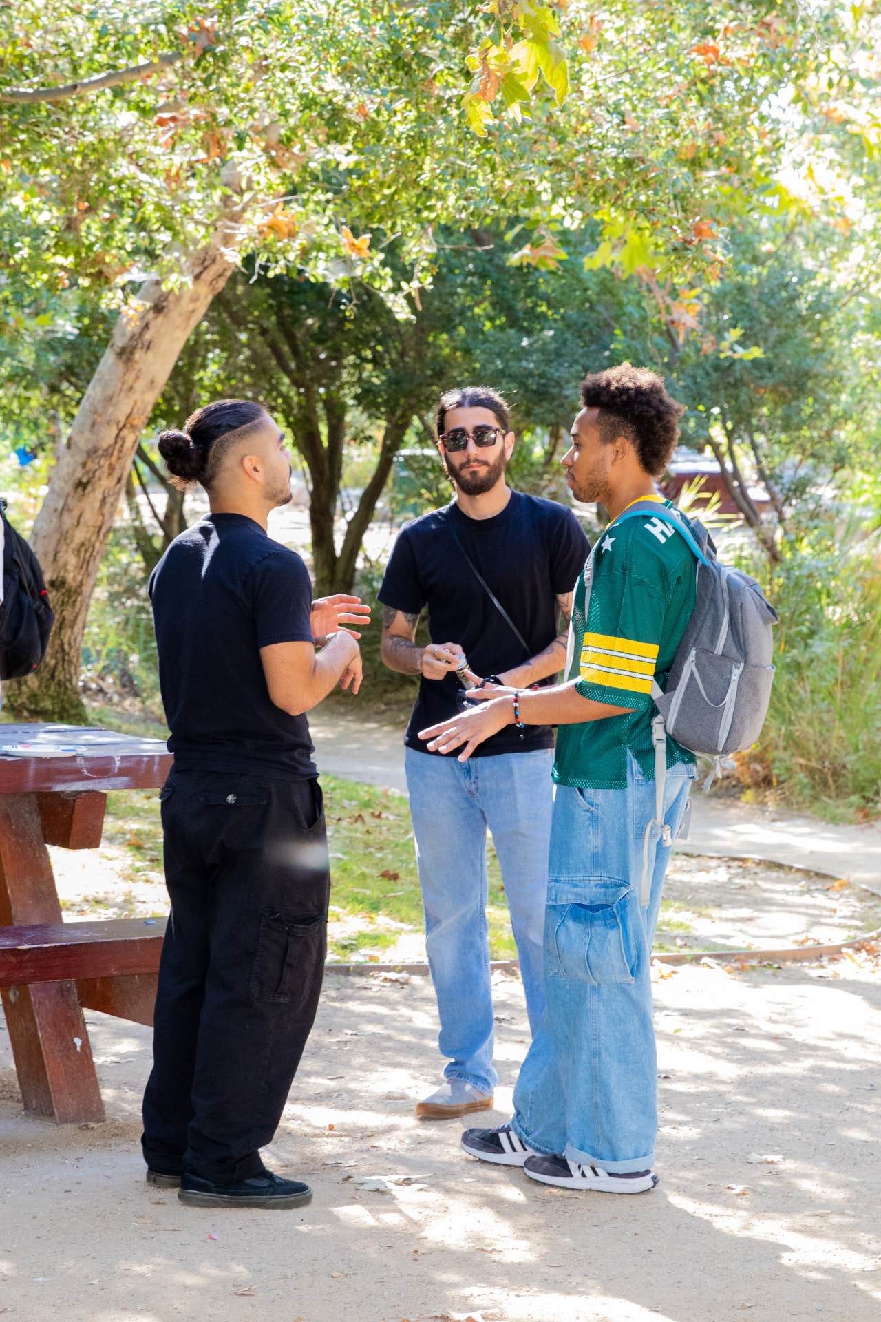Creatives in conversation on set